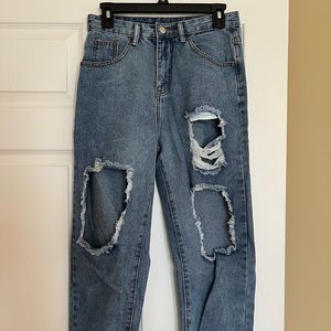 Shein high waisted jeans with holes